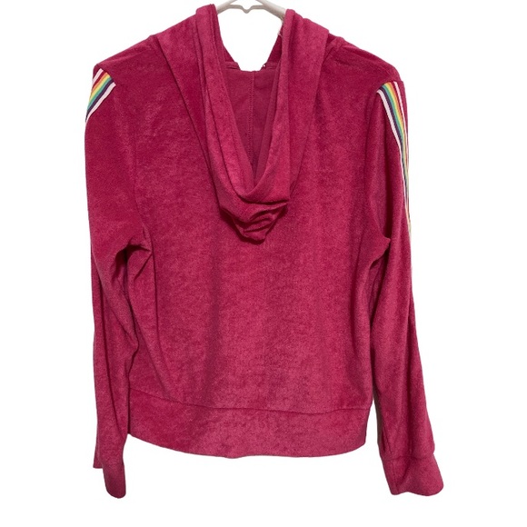 Pro Player Retro Pink Rainbow Striped Hoodie Jacket M - Picture 5 of 8